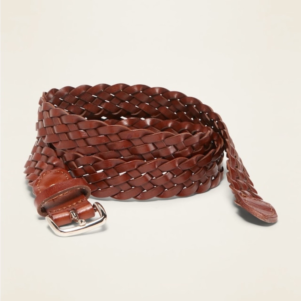 Women's Brown Braided Leather Belt
